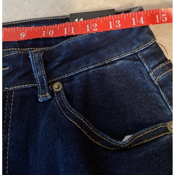Vivi Vito Women's Stretch Denim Jeans Size 11 High Rise Straight Leg Open Knee - Picture 12 of 12